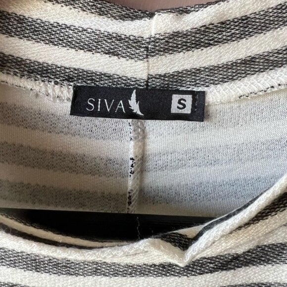 SIVA Women's Black White Striped Sleeveless A Line Dress NWOT S #1907 - Picture 2 of 5